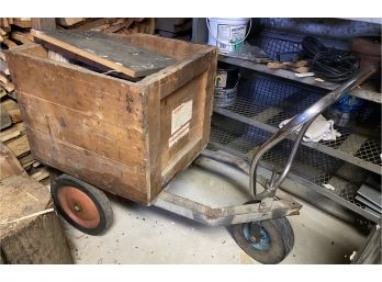 Steel Cart With Wooden Box