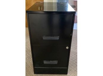 Black Two Drawer Metal File Cabinet