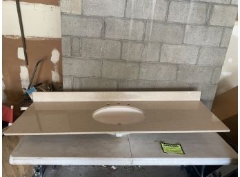 67 X 22 Desert Tan Vanity Sink Countertop With White Malibu Bowl