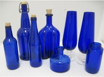Beautiful Grouping Cobalt Blue Glass