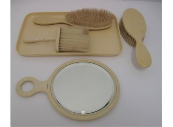 Vintage 5 Piece IvoryPyralin French Ivory Celluloid Vanity Set