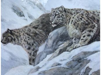 Framed Leopard Ihograph Signed In Pencil By Louise Lopena 623/1000