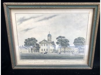 Framed Article Print Of Harvard College, 1828