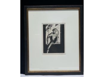 Framed Rockwell Kent Signed Woodcut From 1936 Complete Works Of Shakespeare