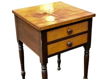 Sheraton Birds Eye Maple Two Drawer End Table