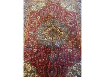 Vibrant Hand-knotted Oriental Wool Rug Is 6.25 Ft X 8.75 Ft