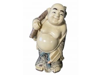 Signed, Smiling Budha Statue, Carved Celluloid