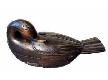 Carved Duck Wood Trinket Box