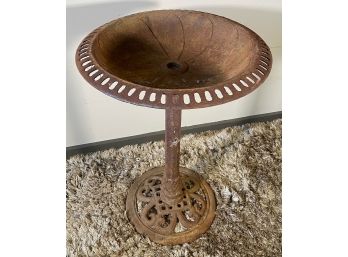 Cast Iron Bird Bath, Rusty Patina