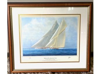 Yachts Of The American Cup, Signed Framed Print