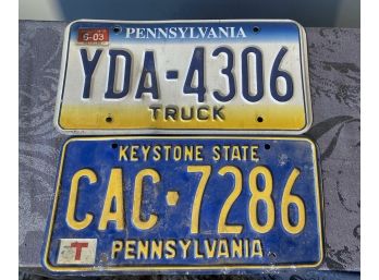 2 Pennsylvania License Plates