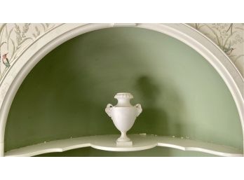 French Plaster Urn With Fine Detailed Goat Head Handles