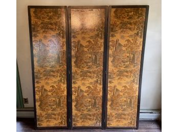 Three Panel Standing Wood Screen