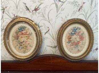 Two Frames Oval Floral Prints