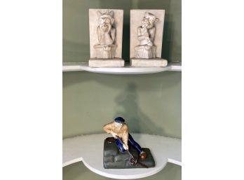 Gargoyle And Longshoreman Bookends