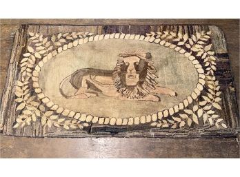 Antique Hooked Rug 'Lion'