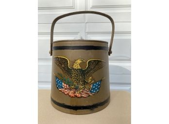 Vintage Basketville Putney, Vermont Bin/Furkin With Lid