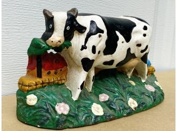 Antique Cast Iron Cow Door Stopper