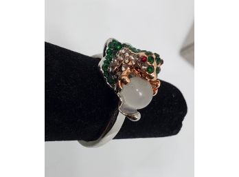 Cute Frog On Lilly Pad Multi Color Ring