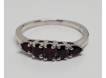 Anthill Garnet Ring In Platinum Over Sterling