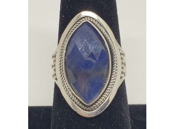 Blue Sapphire Ring In Sterling Silver