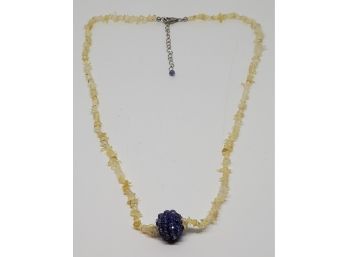 Rondelle Tanzanite & Ethiopian Opal, Rhodium Over Sterling Necklace