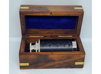 Fully Functional Hand Crafted Telescope With Nautical Wooden Box