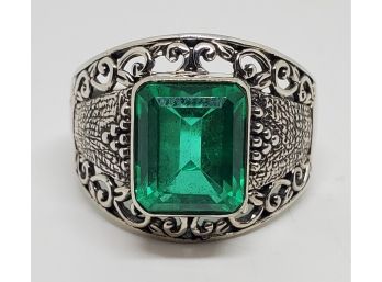 Bali Emeraldine Quartz Ring In Sterling