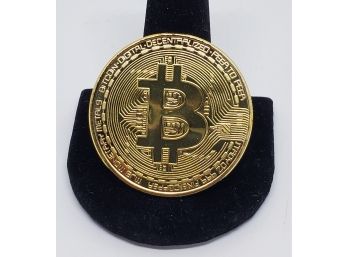 Wicked Cool Gold Tone Bitcoin Medallion