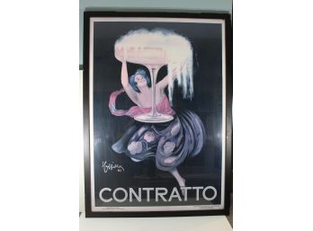 Framed Contratto Poster By Cappiello