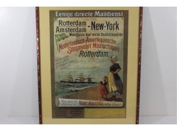 Early Holland America Advertising Poster - Framed