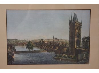 Vintage Print Of Prague - Charles Bridge