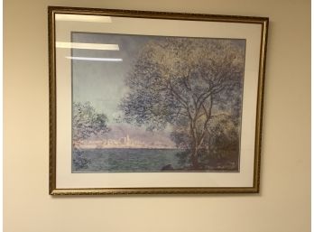 Beautiful:professionally Framed Matted And Signed Claude Monet Print Morning At Antibes, 1888