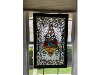 Fruit Of The Vine Stained Glass Window Framed Design Toscano