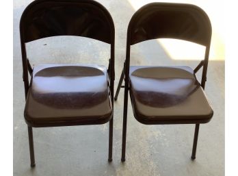 Two Folding Chairs As Pictured