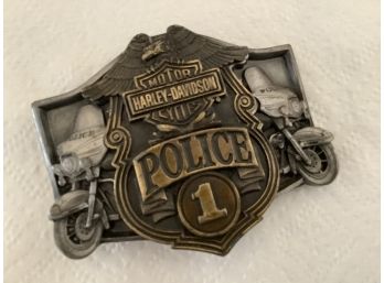 Vintage Dated 1993 Harley Davidson Police Belt Buckle