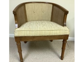 Mid Century Modern French Cane Barrel Back Chair