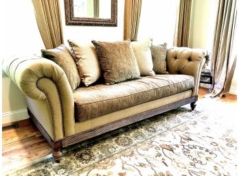 Vintage Ethan Allen Tufted Whitaker Chesterfield Style Sofa