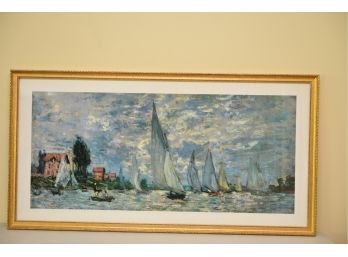 Framed Print Of A Nautical Scene With Sail Boats