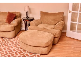 Town & Country Microsuede Club Chair And Matching Ottoman