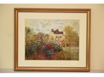 Claude Monet (French, 1840-1946)  'Artist Garden At Argentuile' Framed Lithograph