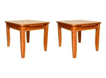 Pair Of End Tables With Pull Out Leaf