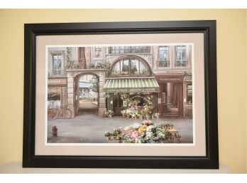 Framed Signed Mark St. John (british, 20th Century) Print Of 'Dominique Fleuriste'