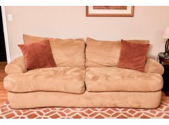 Town & Country Two Cushion Microsuede Sofa With Pillows