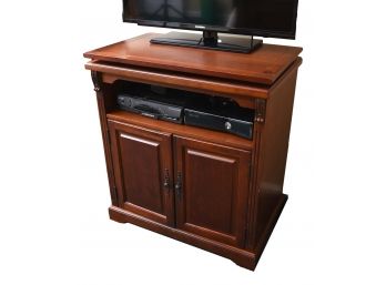 Swivel Top Entertainment Stand With Cabinet