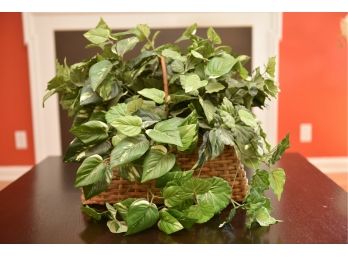 Faux Plant In Wicker Basket