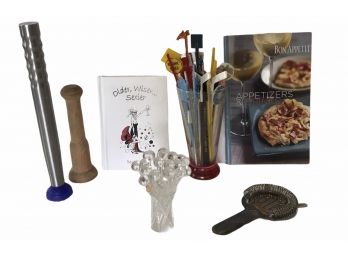 A Collection Of Bar Accessories Including MCM Swizzle Sticks