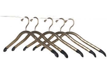 Set Of Six Vintage Brass Toned Hangers