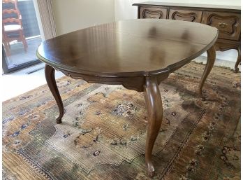 Parquet Top Dining Room Table With Three Leaves