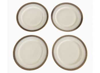 Four Haviland Limoges Gold Rimmed Salad Plates